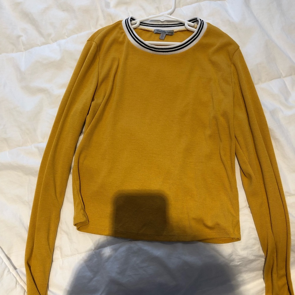 Mustard colored crop top